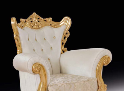 Chesterfield Sessel Weiß Couch 1 Sitzer Holz Textil Couchen Polster Neu